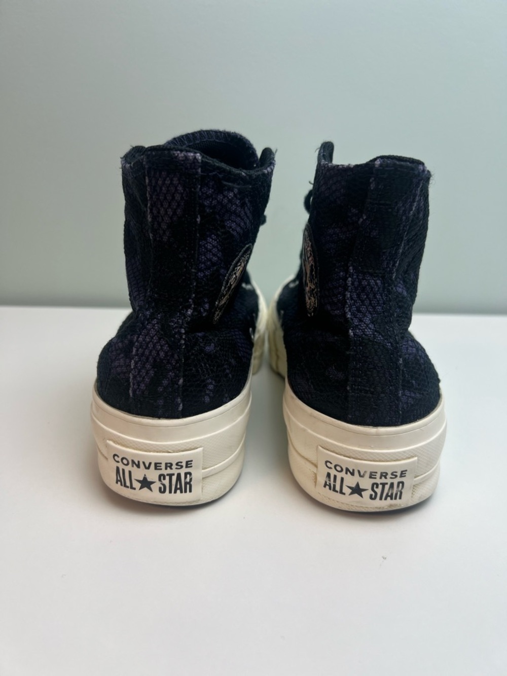 Converse Chuck Taylor All Star High Top Uncharted Waters Black Lace Purple Sz 6 - Picture 4 of 9